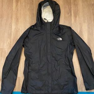 Black North Face rain jacket